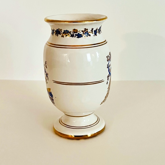Peacock Porcelain Vase by G.S. Presenta Ltd. Hand Made in Greece 24K Gold Rim - Picture 3 of 10
